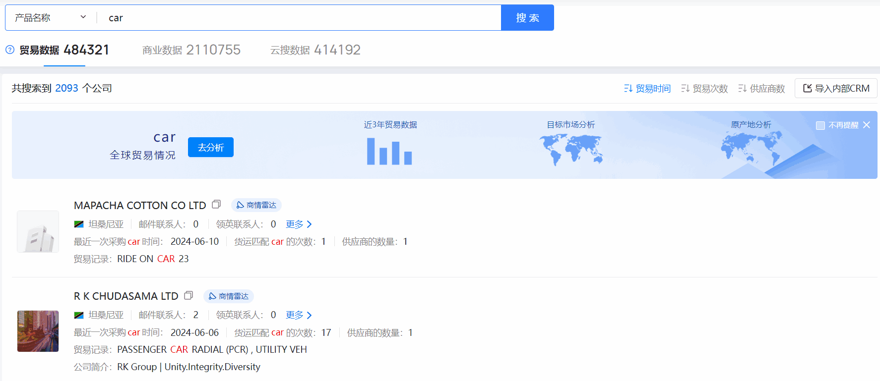 坦桑尼亚海关数据,海关数据,腾道海关数据