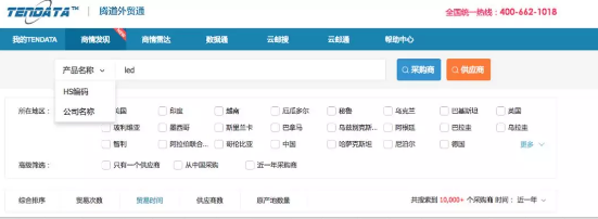 腾道,商情发现,tendata,一键搜索,外贸企业,外贸通,客户开发