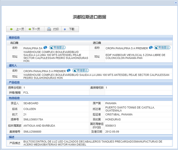 洪都拉斯海关数据,洪都拉斯进口数据,洪都拉斯进出口数据