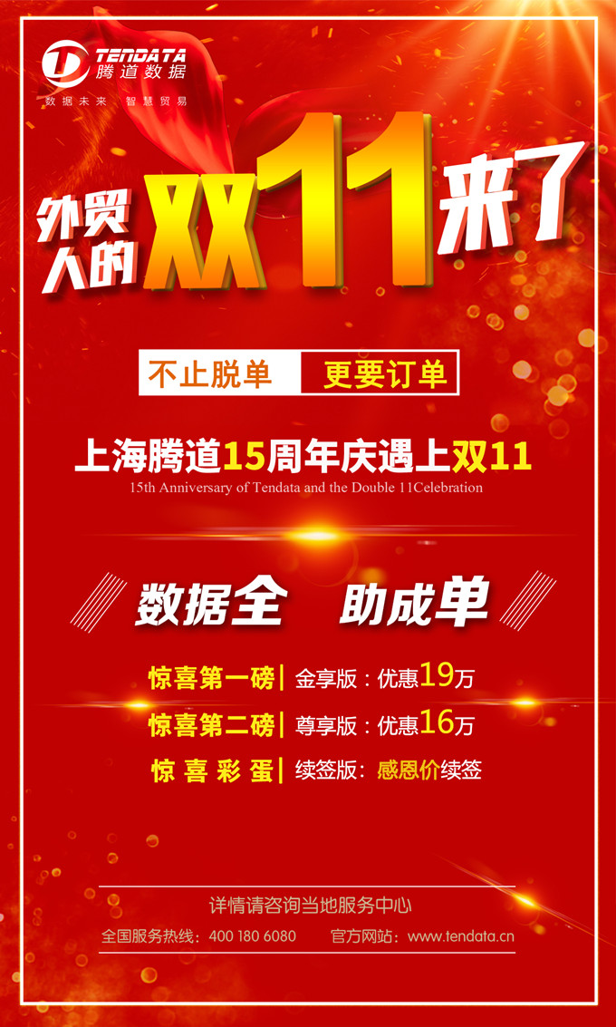腾道数据,上海腾道数据库,腾道十五周年,外贸人的双十一